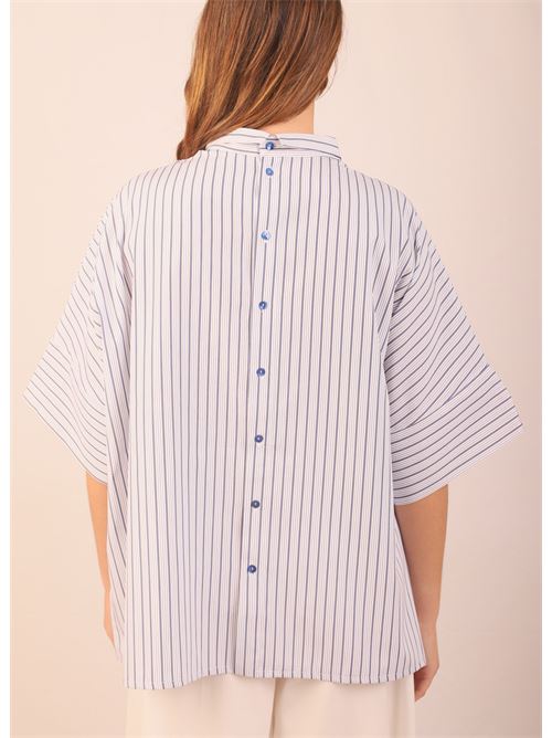 white and blue striped cotton shirt Laboratorio Capri | AMYRIGABLUBIANCO